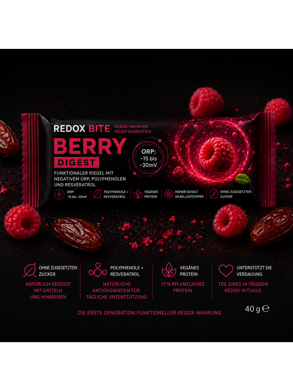 REDOX BITE Berry Digest – Funktioneller Redox-Riegel | ZEOZOE